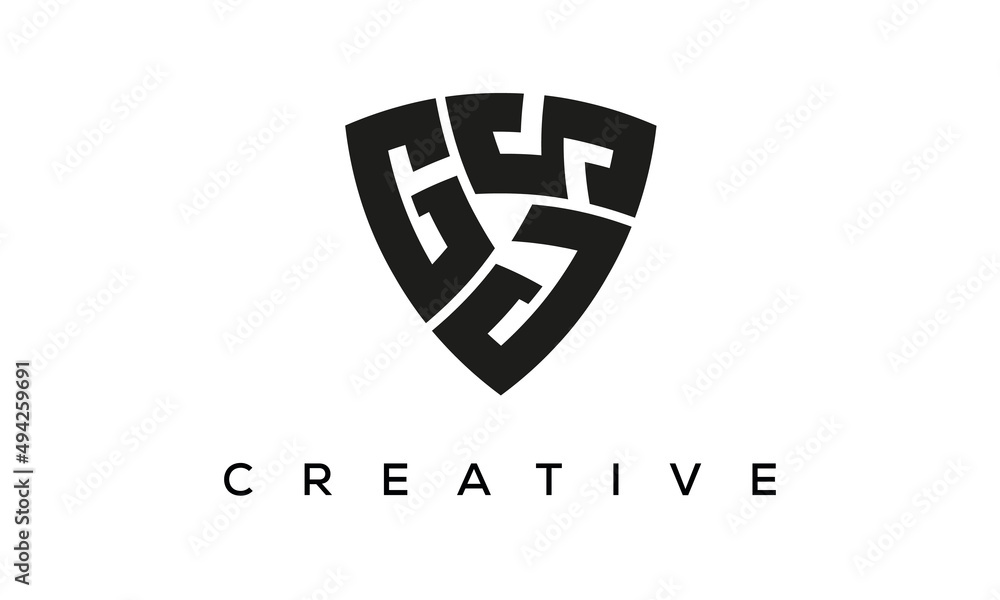 Shield letters GJS creative logo Shield letters GJS creative logo