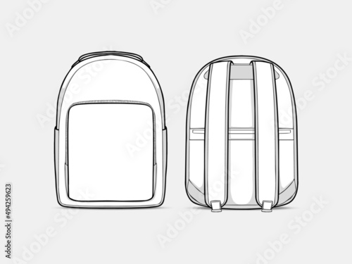 OUTLINE BACKPACK WITH FRONT POCKET FASHION COLLECTIONS
