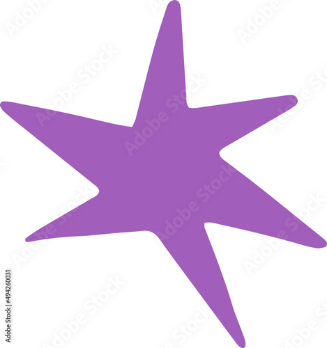 Abstract Purple Star Shape Decorative Element