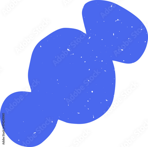 Modern Blue Abstract Doodle Decorative Element