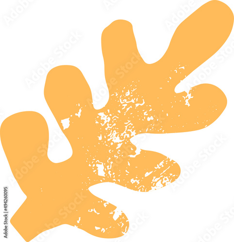 Modern Abstract Yellow Doodle Geometric Shape Decorative Element