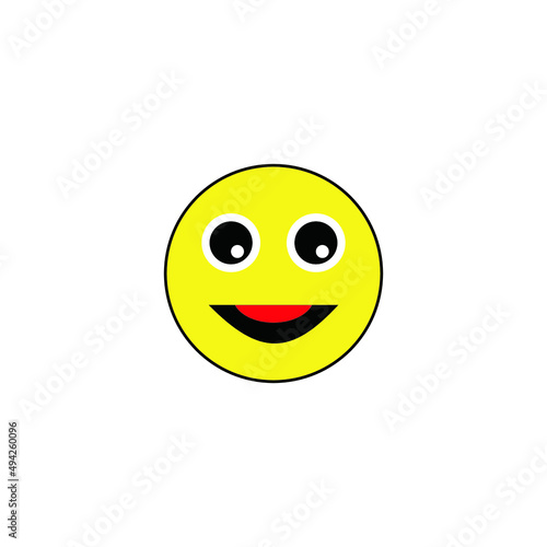 cartoon face icon in yellow on white background