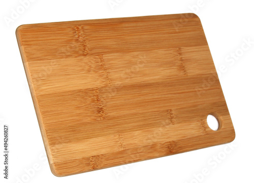 Cutting Board for Bread. Wooden. Through hole. On an isolated white background.