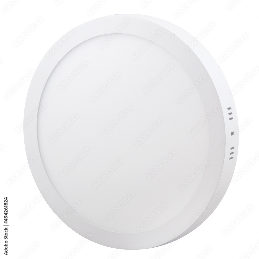 powerful round surface mounted LED lamp for mounting on the ceiling without logo on a white isolated background