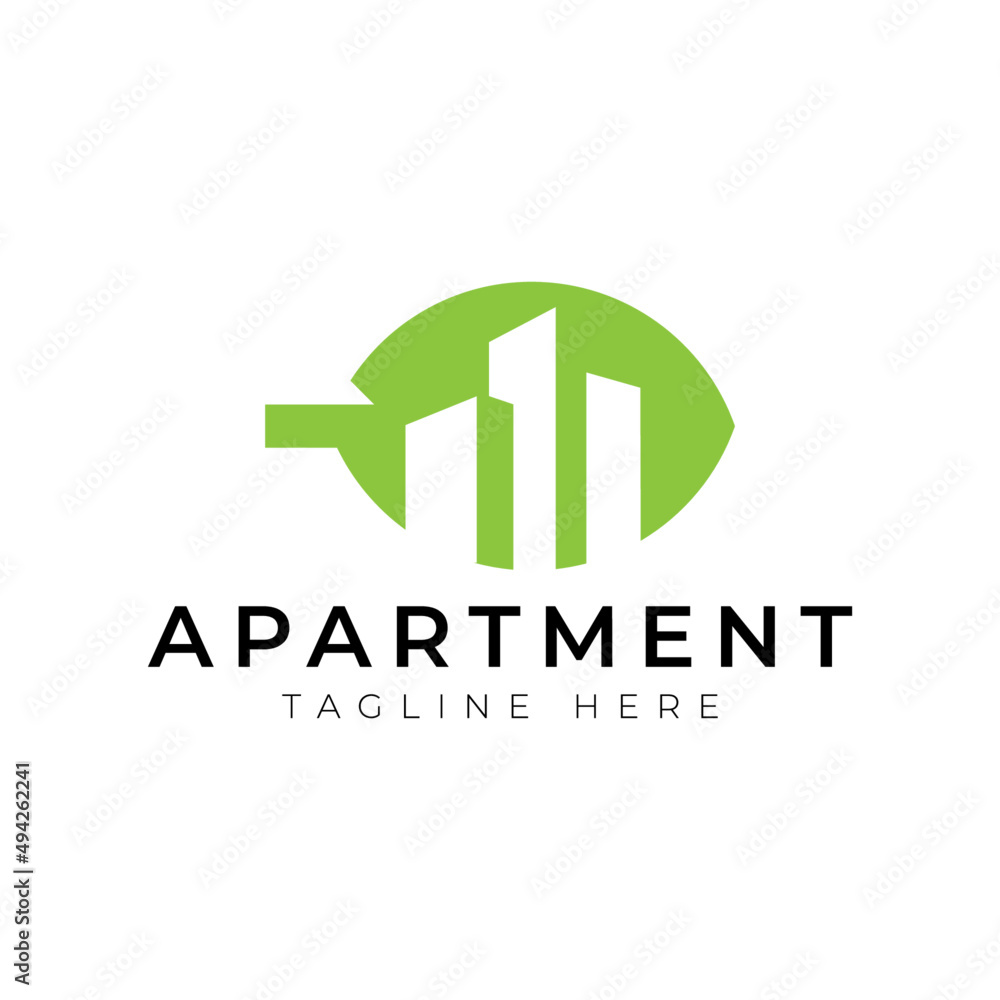Nature apartment logo design vector. Good for Real Estate, Construction, Apartment, Building, House and Architecture r Nature apartment logo design vector. Good for Real Estate, Construction, Apartment, Building, House and Architecture r