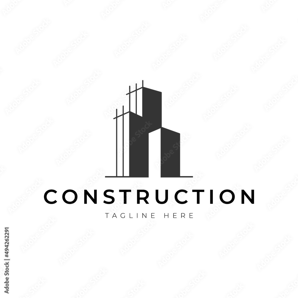 Construction Logo Design Vector. Good for Real Estate, Construction, Apartment, Building, House and Architecture r