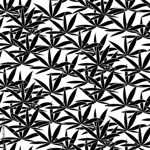 Vector seamless half-drop pattern, with leaves