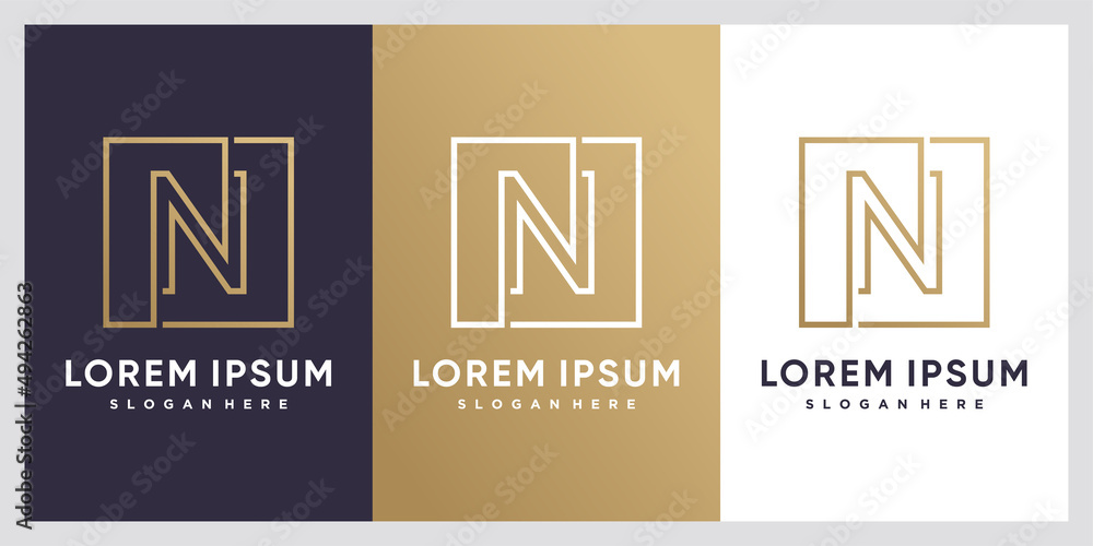 Monogram initial N logo design with creative modern concept Monogram initial N logo design with creative modern concept