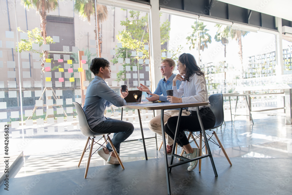 Business teams share design ideas and plan for office meetings, business people meetings. Business teams share design ideas and plan for office meetings, business people meetings.