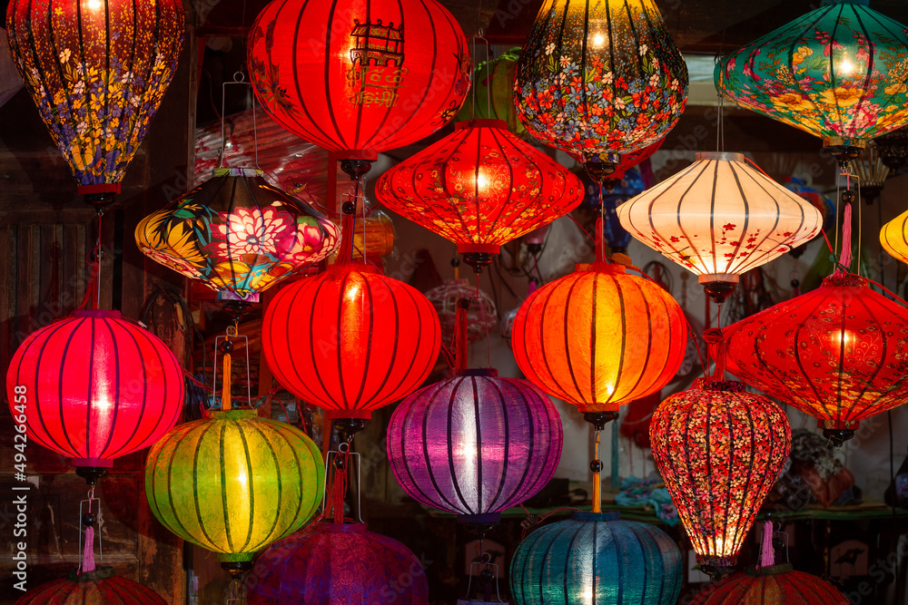 Chinese lanterns at the Hoi An on the night market. Vietnam