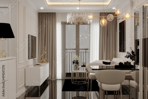 3d render of luxury living room © murattellioglu
