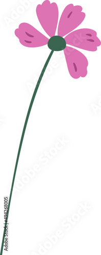 Abstract Meadow Flower Cartoon Illustration