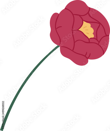 Spring or Summer Flower Cartoon Illustration