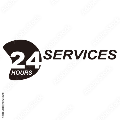 24 hour service logo vector icon. Standby 247 sign daynight services button symbol photo