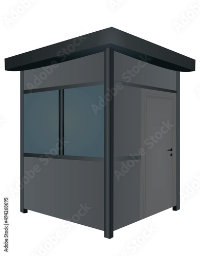 Outdoor sentry box. vector illustration
