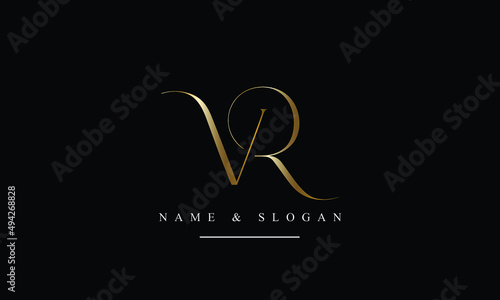 RV, VR, R, V abstract letters logo monogram