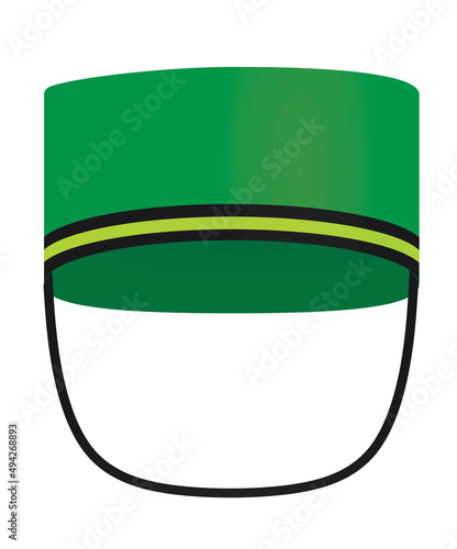 Green  bellboy hat. vector illustration