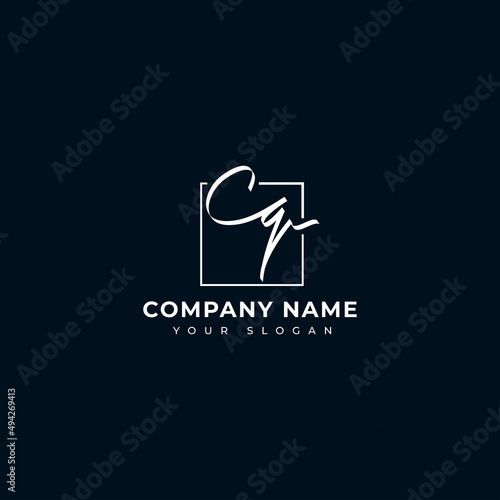 Cq Initial signature logo vector design