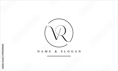RV, VR, R, V abstract letters logo monogram