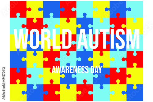 World Autism Awareness Day Background. Can be used for autism health care awareness campaign.