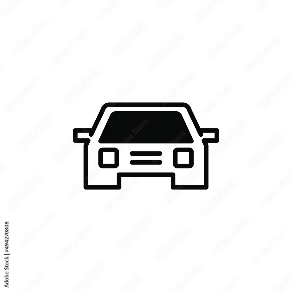 Car, Automobile, Transportation Solid Line Icon Vector Illustration Logo Template. Suitable For Many Purposes.