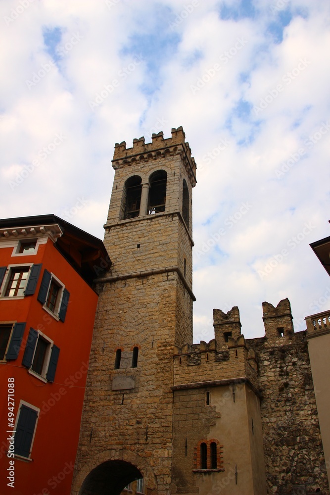 Italy, Trentino: Old walls of Riva del Garda.