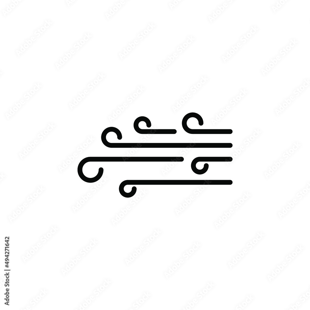 Wind, Air Solid Line Icon Vector Illustration Logo Template. Suitable For Many Purposes. Wind, Air Solid Line Icon Vector Illustration Logo Template. Suitable For Many Purposes.