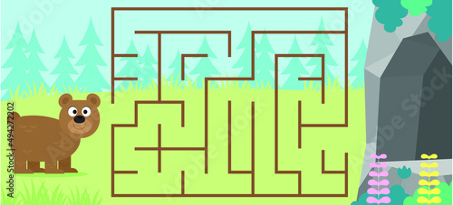 Maze,  vector, illustration, labyrinth, puzzle, arrow, game, puzzle page for alien themed kids