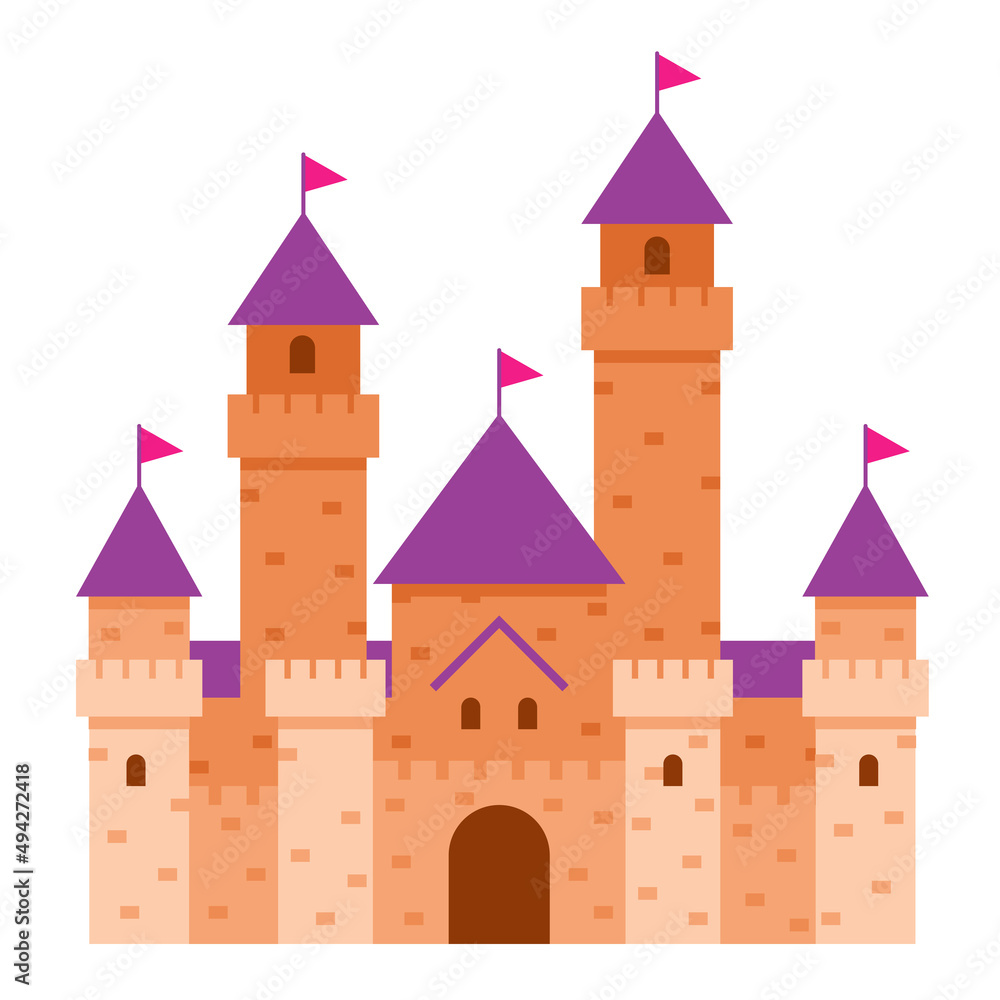 Isolated medieval castle building icon Vector illustration