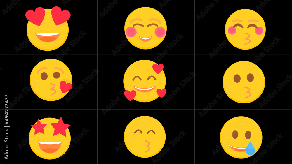 Animated Face Affection Emoji Video Overlay Stock Template | Adobe Stock