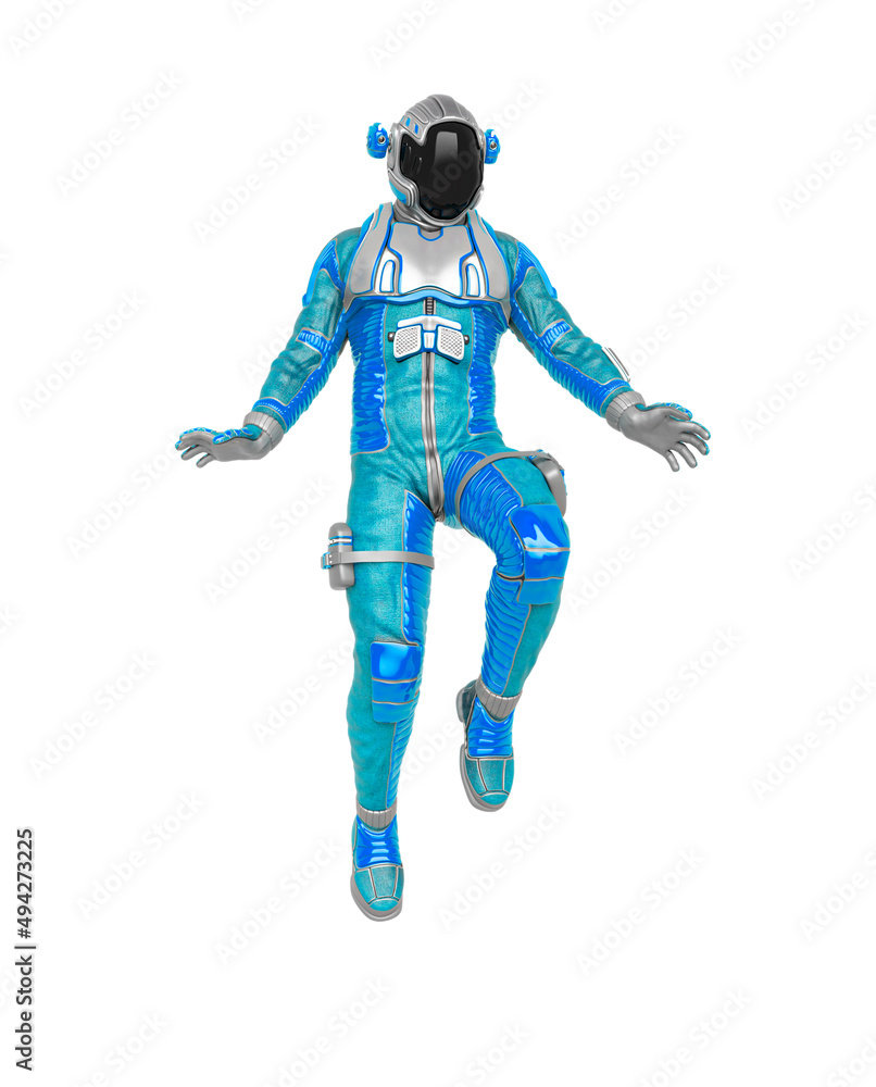 astronaut explorer is floating and landing astronaut explorer is floating and landing