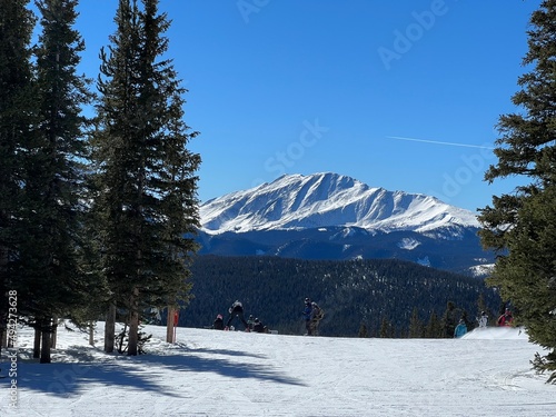 Amazing view from the top to winter landscape. Ski Resort in Colorado. © FashionStock