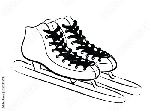 Sketch of the sports speed skating photo