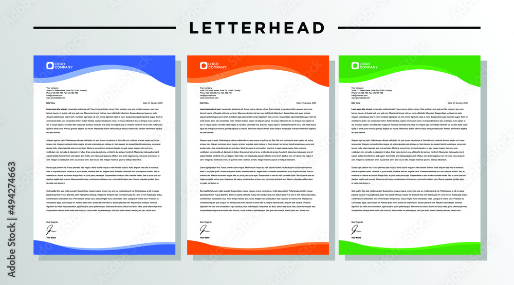 Modern creative letterhead design template Modern creative letterhead design template