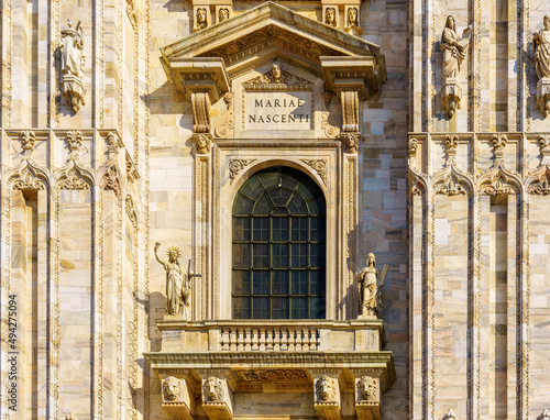 Facade of the Cathedral (Duomo), in Milan