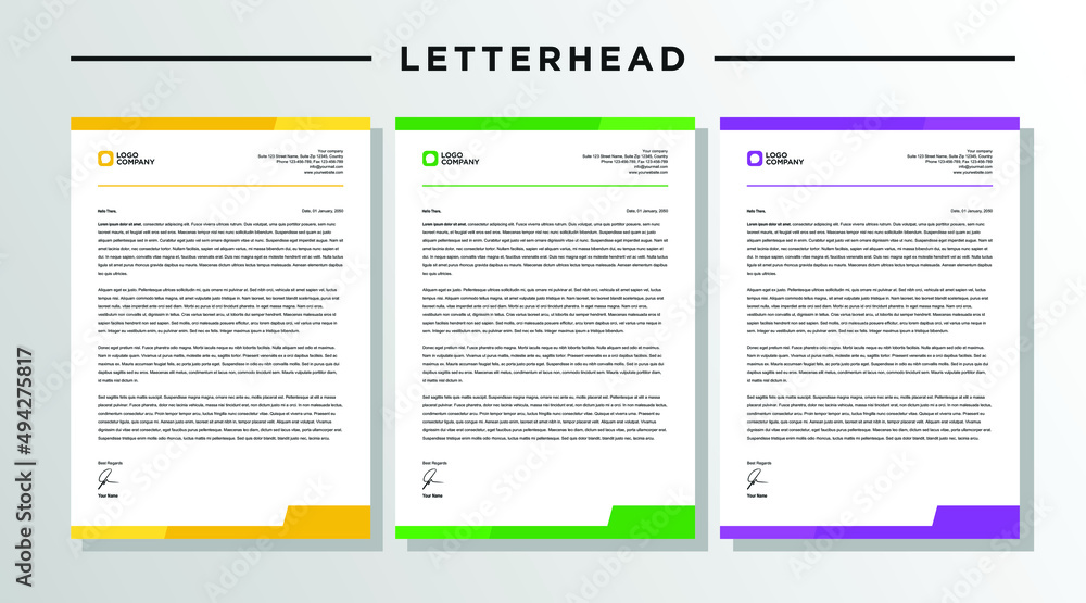 Modern creative letterhead design template