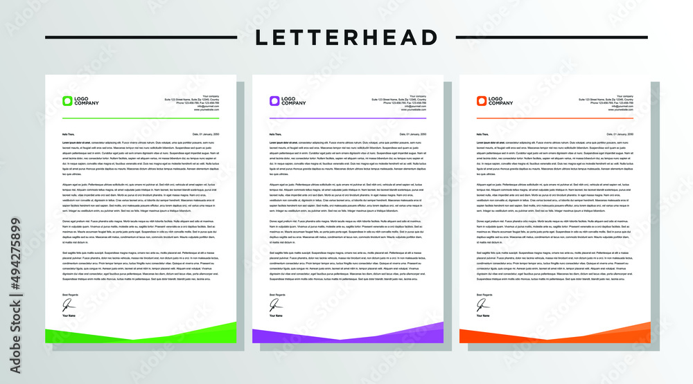 Modern creative letterhead design template