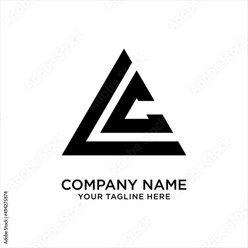 LC letter logo design triangle shape