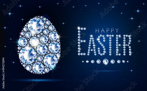 Easter egg made of diamonds vector illustration