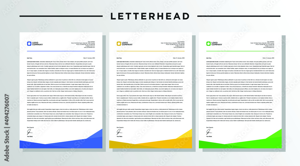 Modern creative letterhead design template
