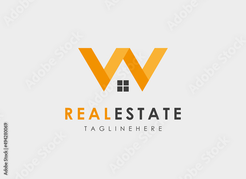 Free Download Initial Letter W Real Estate Logo. Yellow Geometric  Shapes Home Icon Origami Style isolated Grey Background. Can be used for Business Logo and Branding. Flat Vector Logo Design Template Elements - GFXLoad