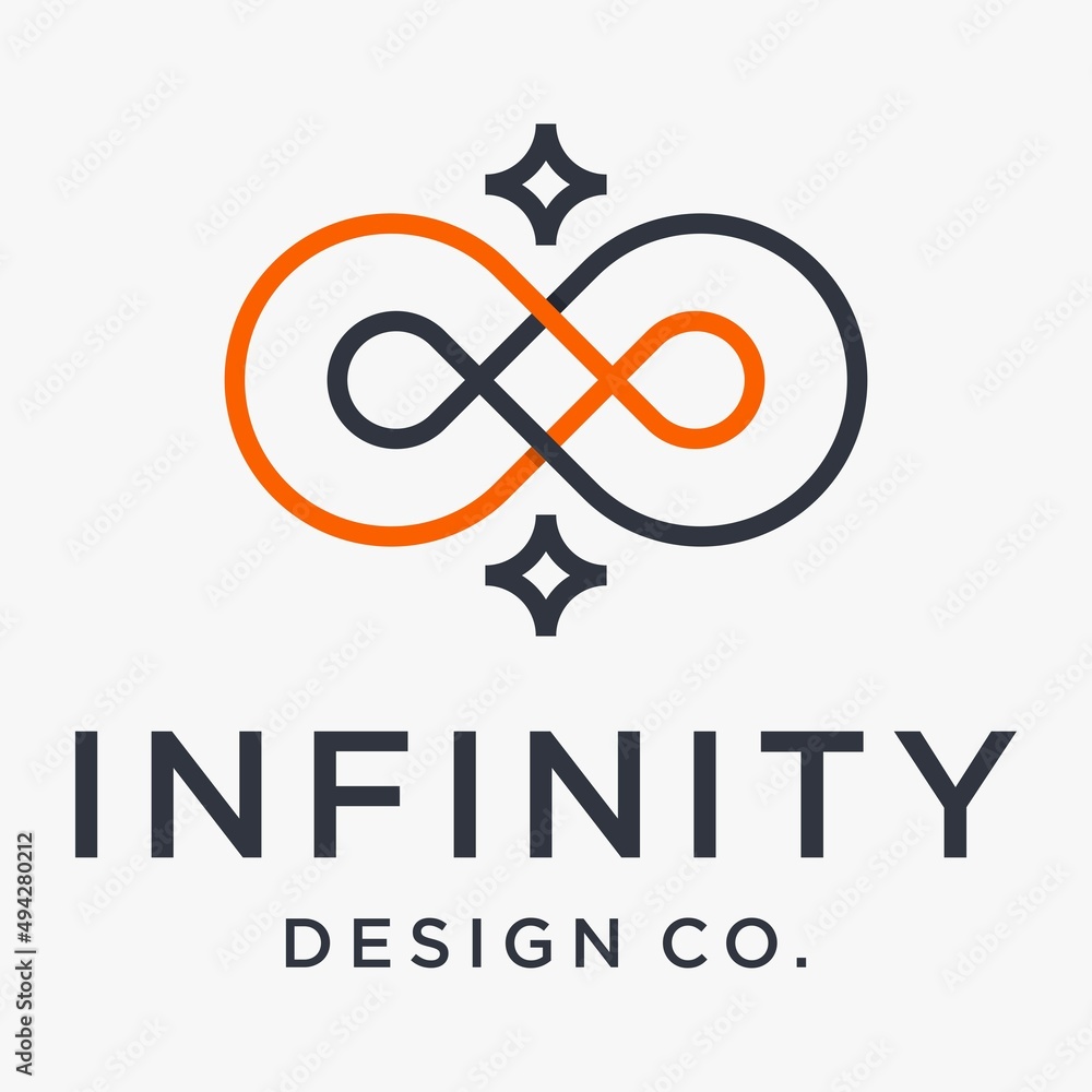 Infinite with star logo design outline style Premium Vector Infinite with star logo design outline style Premium Vector