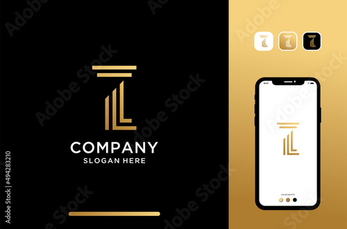 illutrations letter or initial l logo design. perfect for attorney and law.