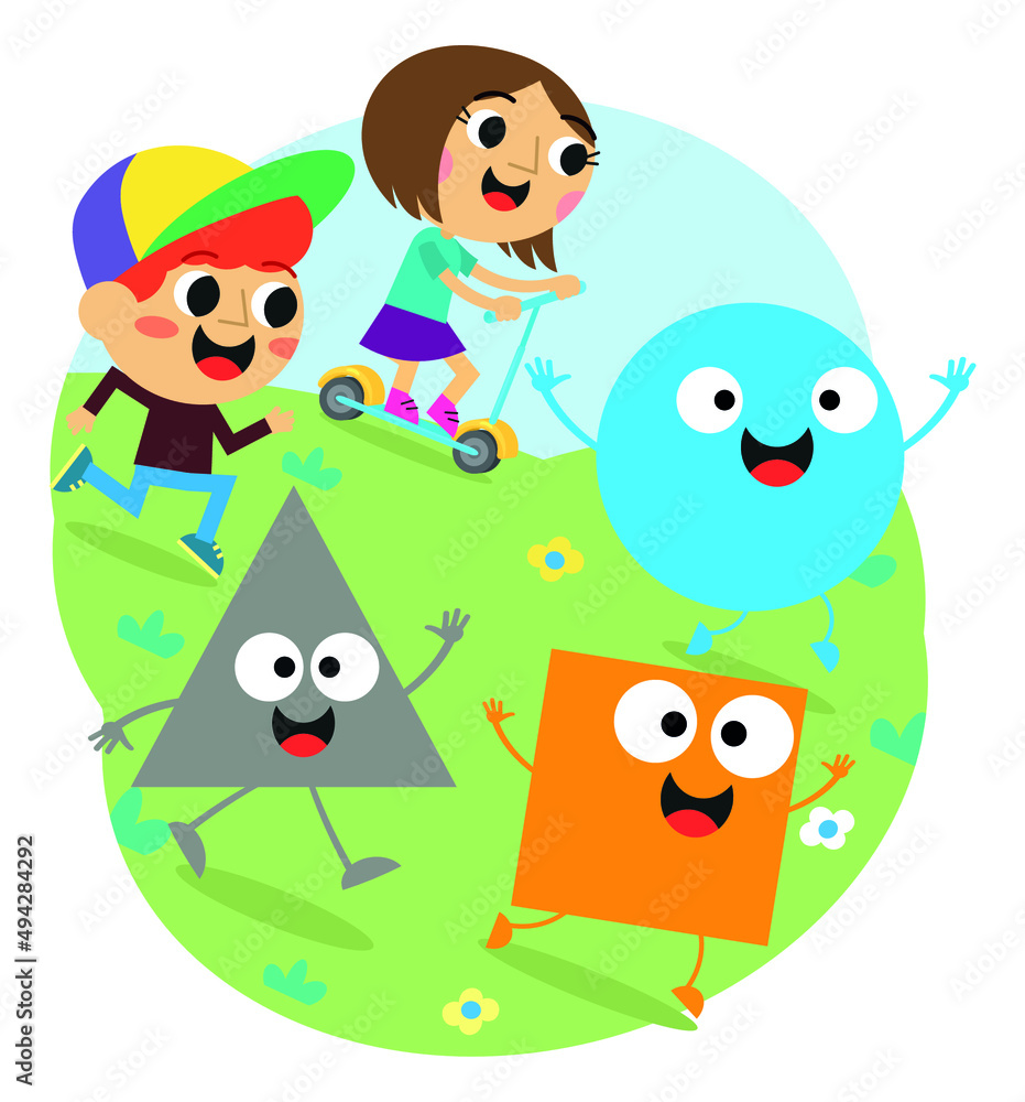Cute shapes and cute kids Cute shapes and cute kids