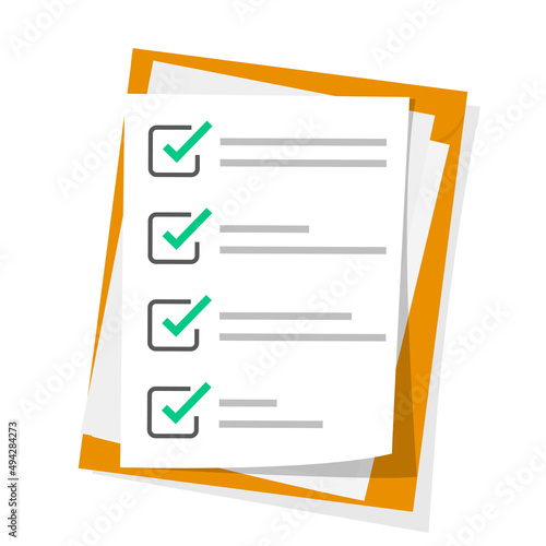 Checklist, complete tasks, to-do list, survey, exam concepts. Premium quality. Modern flat design graphic elements. 