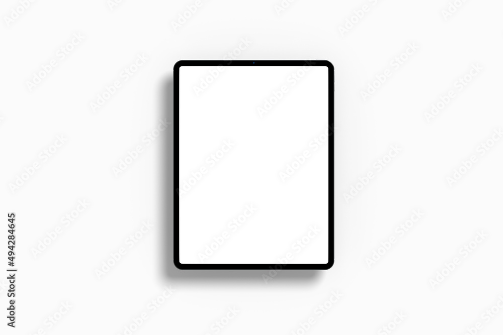 Empty screen tablet computer mock-up view on white background Empty screen tablet computer mock-up view on white background