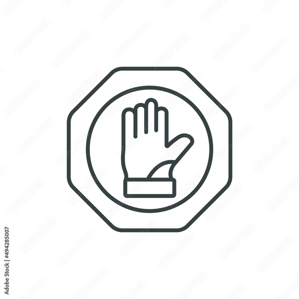 Hand stop icons symbol vector elements for infographic web Hand stop icons symbol vector elements for infographic web