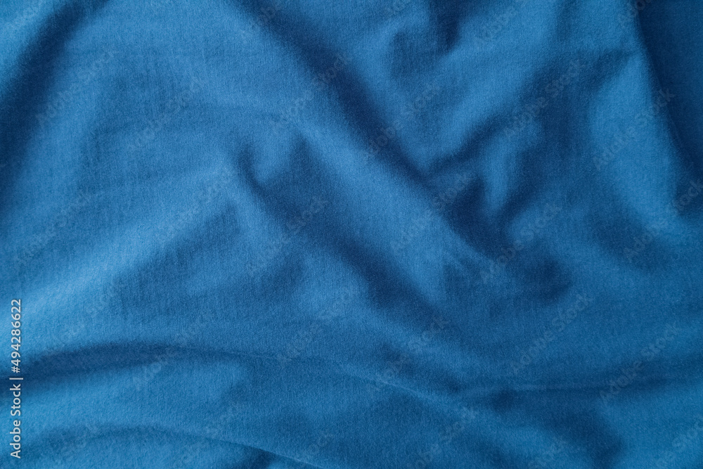 Blue crumpled fabric texture Blue crumpled fabric texture