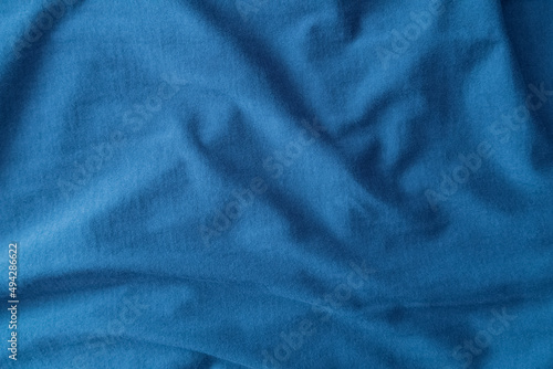 Blue crumpled fabric texture