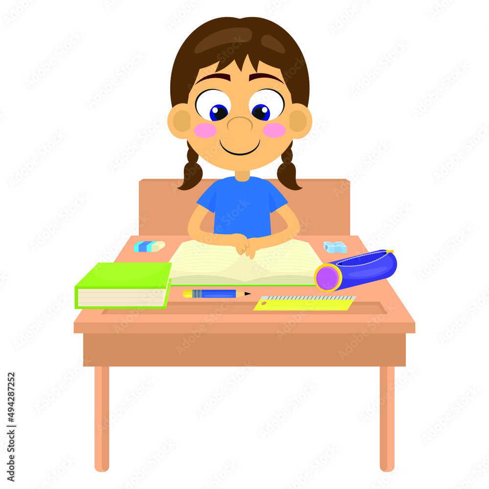 Cute girl doing homework Cute girl doing homework